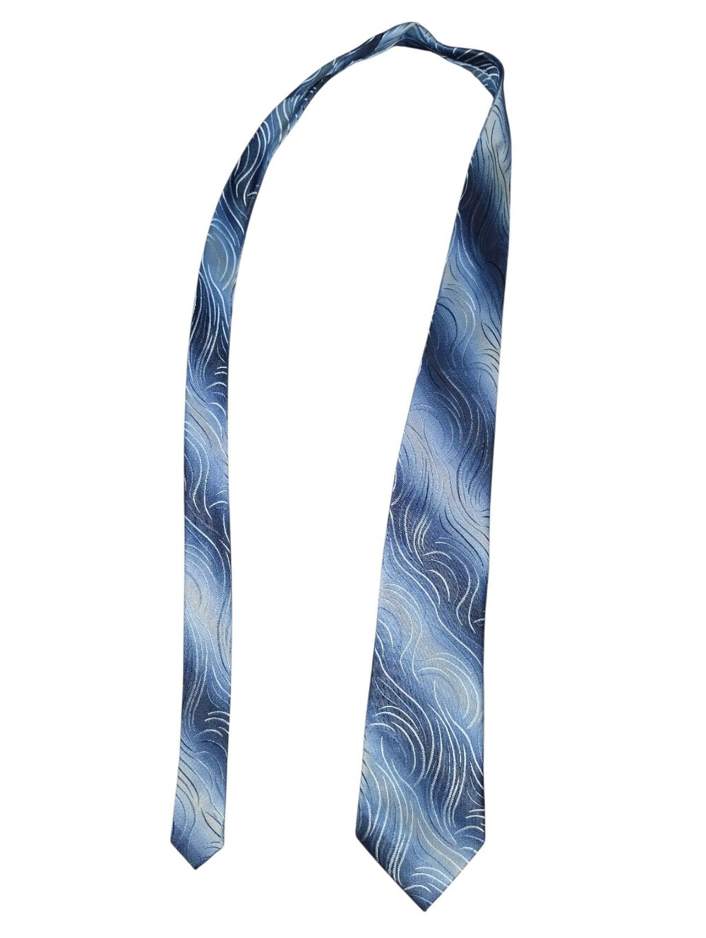 6/8/24 American Accessories Classic Blue Wave-Print Men's Tie